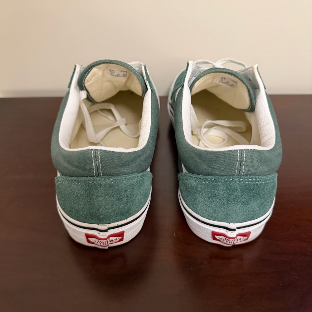 Vans Old Skool Size 12 Green Suede - Picture 5 of 11